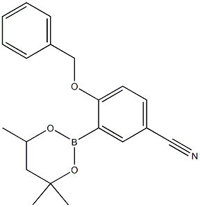 4-Benzyloxy-3-(4,4,6-trimethyl-1,3,2-dioxaborinan-2-yl)benzonitrile 结构式