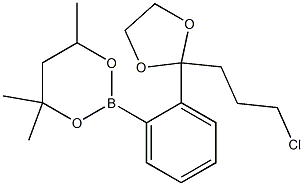 2-{2-[2-(3-Chloropropyl)-1,3-dioxolan-2-yl]phenyl}-4,4,6-trimethyl-1,3,2-dioxaborinane 结构式