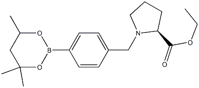 Ethyl 1-[4-(4,4,6-trimethyl-1,3,2-dioxaborinan-2-yl)benzyl]prolinate 结构式
