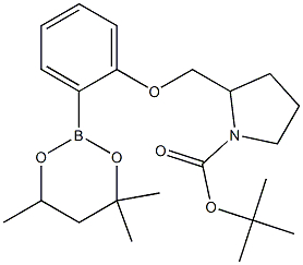 tert-Butyl 2-{[2-(4,4,6-trimethyl-1,3,2-dioxaborinan-2-yl)phenoxy]methyl}pyrrolidine-1-carboxylate 结构式