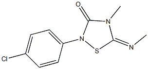 4-Methyl-2-(4-chlorophenyl)-5-(methylimino)-4,5-dihydro-1,2,4-thiadiazol-3(2H)-one 结构式