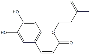(Z)-3-(3,4-Dihydroxyphenyl)propenoic acid 3-methyl-3-butenyl ester 结构式