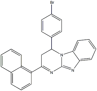 3,4-Dihydro-2-(1-naphtyl)-4-(4-bromophenyl)pyrimido[1,2-a]benzimidazole 结构式