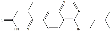 4,5-Dihydro-5-methyl-6-(4-isopentylaminoquinazolin-7-yl)pyridazin-3(2H)-one 结构式