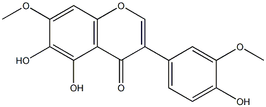 4',5,6-Trihydroxy-3',7-dimethoxyisoflavone 结构式