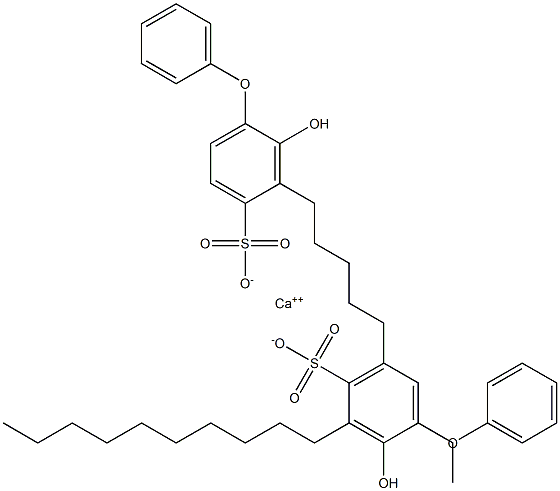 Bis(2-hydroxy-3-decyl[oxybisbenzene]-4-sulfonic acid)calcium salt 结构式