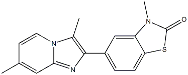 5-[3,7-Dimethylimidazo[1,2-a]pyridin-2-yl]-3-methylbenzothiazol-2(3H)-one 结构式