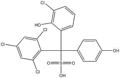 (3-Chloro-2-hydroxyphenyl)(2,4,6-trichlorophenyl)(4-hydroxyphenyl)methanesulfonic acid 结构式