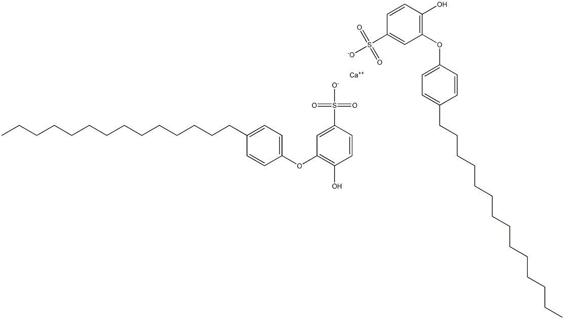 Bis(6-hydroxy-4'-tetradecyl[oxybisbenzene]-3-sulfonic acid)calcium salt 结构式