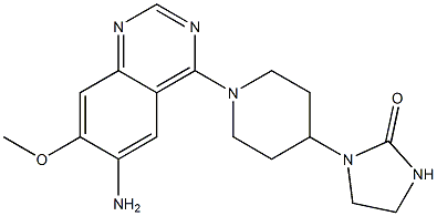 1-[1-(6-Amino-7-methoxyquinazolin-4-yl)-4-piperidinyl]imidazolidin-2-one 结构式