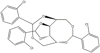 1-O,5-O:2-O,6-O:3-O,4-O-Tris(2-chlorobenzylidene)-L-glucitol 结构式