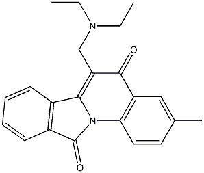 3-Methyl-6-[(diethylamino)methyl]isoindolo[2,1-a]quinoline-5,11(5H)-dione 结构式