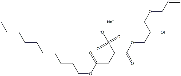 2-(Decyloxycarbonyl)-1-[[3-(allyloxy)-2-hydroxypropoxy]carbonyl]-1-ethanesulfonic acid sodium salt 结构式