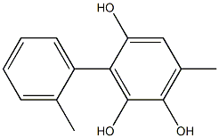 6-Methyl-3-(2-methylphenyl)benzene-1,2,4-triol 结构式