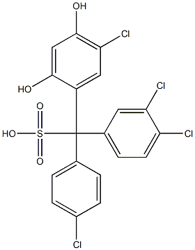 (4-Chlorophenyl)(3,4-dichlorophenyl)(5-chloro-2,4-dihydroxyphenyl)methanesulfonic acid 结构式