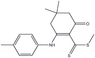 4,4-Dimethyl-6-oxo-2-(4-methylanilino)-1-cyclohexene-1-carbodithioic acid methyl ester 结构式