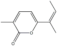 3-Methyl-6-[(Z)-1-methyl-1-propenyl]-2-pyranone 结构式
