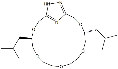 (4R,14R)-4,14-Bis(2-methylpropyl)-3,6,9,12,15-pentaoxa-18,19,20-triazabicyclo[15.2.1]icosa-1(20),17-diene 结构式