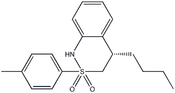 (4S)-3,4-Dihydro-2-(4-methylphenyl)-4-butyl-2H-2,1-benzothiazine 2,2-dioxide 结构式