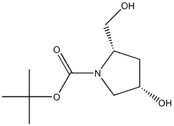 (2S,4S)-4-Hydroxy-2-hydroxymethyl-1-pyrrolidinecarboxylic acid tert-butyl ester 结构式