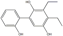 3,4-Diethyl-1,1'-biphenyl-2,2',5-triol 结构式
