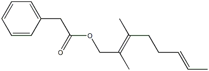 Phenylacetic acid 2,3-dimethyl-2,6-octadienyl ester 结构式