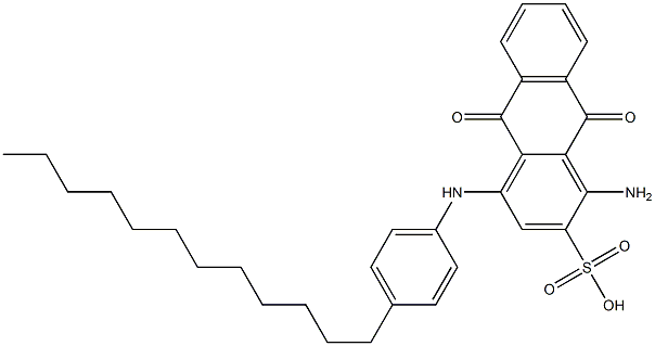 1-Amino-4-(p-dodecylanilino)-9,10-dihydro-9,10-dioxoanthracene-2-sulfonic acid 结构式
