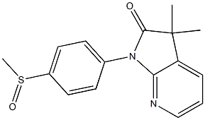 1,3-Dihydro-3,3-dimethyl-1-(4-methylsulfinylphenyl)-2H-pyrrolo[2,3-b]pyridin-2-one 结构式