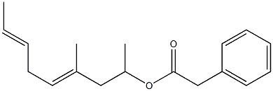 Phenylacetic acid 1,3-dimethyl-3,6-octadienyl ester 结构式