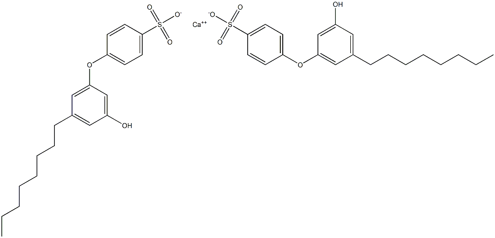 Bis(3'-hydroxy-5'-octyl[oxybisbenzene]-4-sulfonic acid)calcium salt 结构式