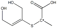 1-Carboxy-1-[(1-hydroxymethyl-2-hydroxymethylethenyl)thio]ethyl radical 结构式