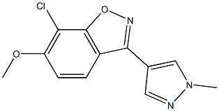 7-Chloro-6-methoxy-3-(1-methyl-1H-pyrazol-4-yl)-1,2-benzisoxazole 结构式