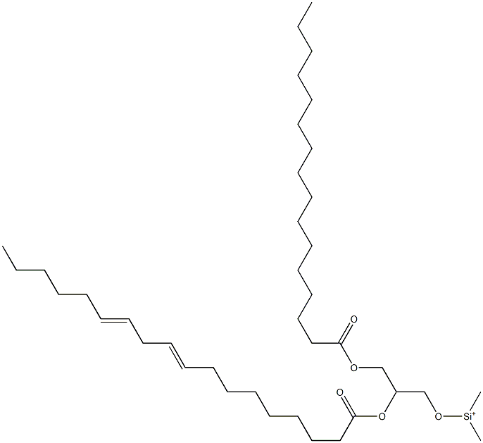 2-Methyl-5-[[(1-oxohexadecyl)oxy]methyl]-7-oxo-2-sila-3,6-dioxatetracosa-15,18-diene-2-ylium 结构式