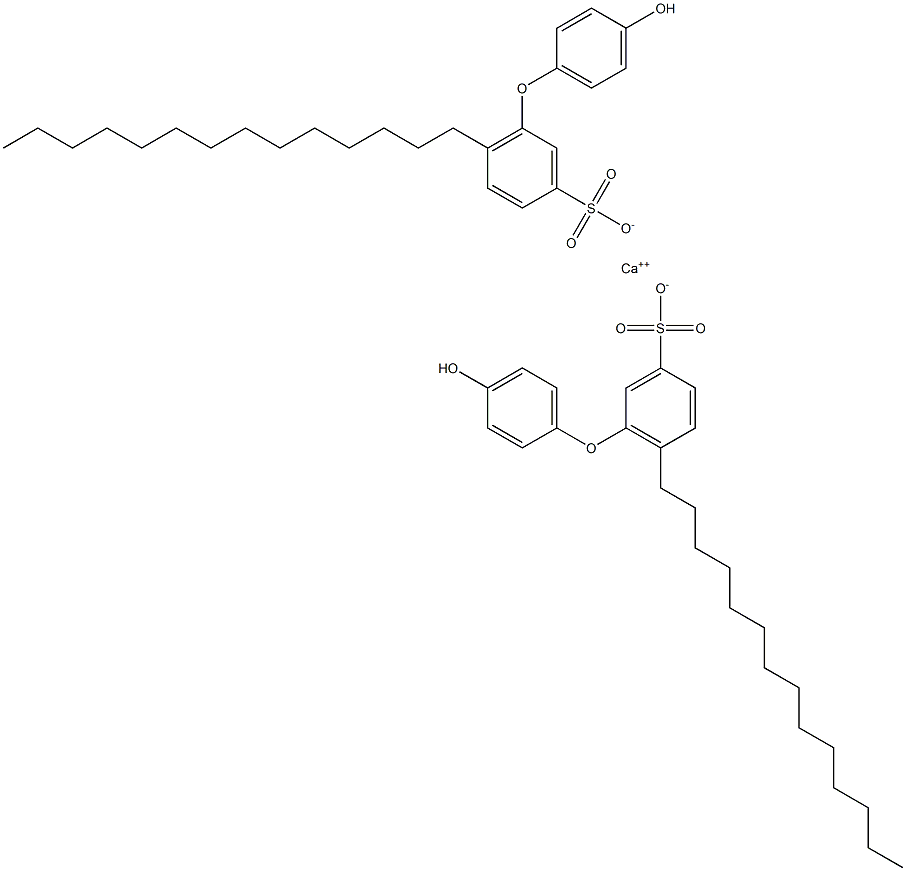 Bis(4'-hydroxy-6-tetradecyl[oxybisbenzene]-3-sulfonic acid)calcium salt 结构式