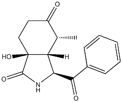 (1S,5R,6R,7S)-1-Hydroxy-7-benzoyl-5-methyl-8-azabicyclo[4.3.0]nonane-4,9-dione 结构式