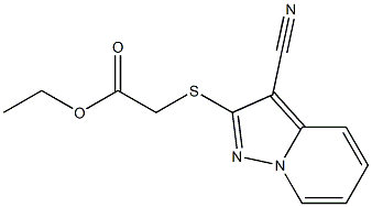 [(3-Cyanopyrazolo[1,5-a]pyridin-2-yl)thio]acetic acid ethyl ester 结构式