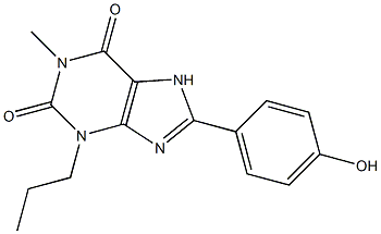 1-Methyl-3-propyl-8-(4-hydroxyphenyl)xanthine 结构式
