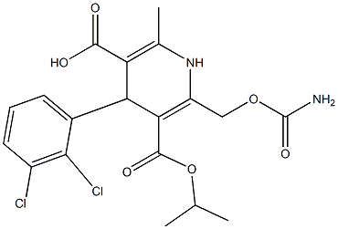 4-(2,3-Dichlorophenyl)-6-methyl-2-[(carbamoyloxy)methyl]-1,4-dihydropyridine-3,5-dicarboxylic acid 3-isopropyl ester 结构式