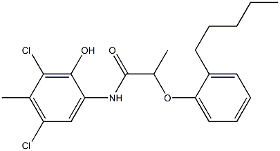 2-[2-(2-Pentylphenoxy)propanoylamino]-4,6-dichloro-5-methylphenol 结构式