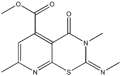 3,4-Dihydro-3,7-dimethyl-2-(methylimino)-4-oxo-2H-pyrido[3,2-e][1,3]thiazine-5-carboxylic acid methyl ester 结构式