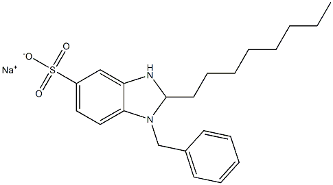 1-Benzyl-2,3-dihydro-2-octyl-1H-benzimidazole-5-sulfonic acid sodium salt 结构式