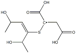 1,2-Dicarboxy-1-[(1-(1-hydroxyethyl)-2-(1-hydroxyethyl)ethenyl)thio]ethyl radical 结构式