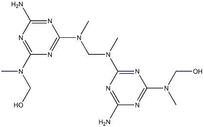 6,6'-[Methylenebis(methylimino)]bis[N-methyl-N-(hydroxymethyl)-1,3,5-triazine-2,4-diamine] 结构式