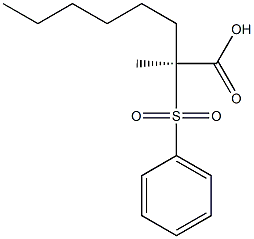 [S,(-)]-2-Methyl-2-phenylsulfonyloctanoic acid 结构式