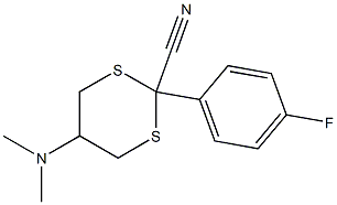 5-(Dimethylamino)-2-[4-fluorophenyl]-1,3-dithiane-2-carbonitrile 结构式