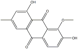 2,8-Dihydroxy-1-methoxy-6-methylanthraquinone 结构式