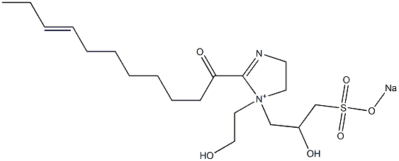 1-(2-Hydroxyethyl)-1-[2-hydroxy-3-(sodiooxysulfonyl)propyl]-2-(8-undecenoyl)-2-imidazoline-1-ium 结构式