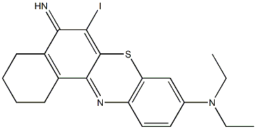 9-(Diethylamino)-6-iodo-1,2,3,4-tetrahydro-5H-benzo[a]phenothiazin-5-imine 结构式