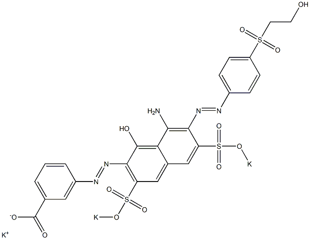 m-[8-Amino-1-hydroxy-7-[p-(2-hydroxyethylsulfonyl)phenylazo]-3,6-di(potassiooxysulfonyl)-2-naphtylazo]benzoic acid potassium salt 结构式