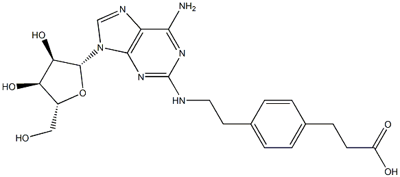 2-[2-[4-(2-Carboxyethyl)phenyl]ethylamino]adenosine 结构式